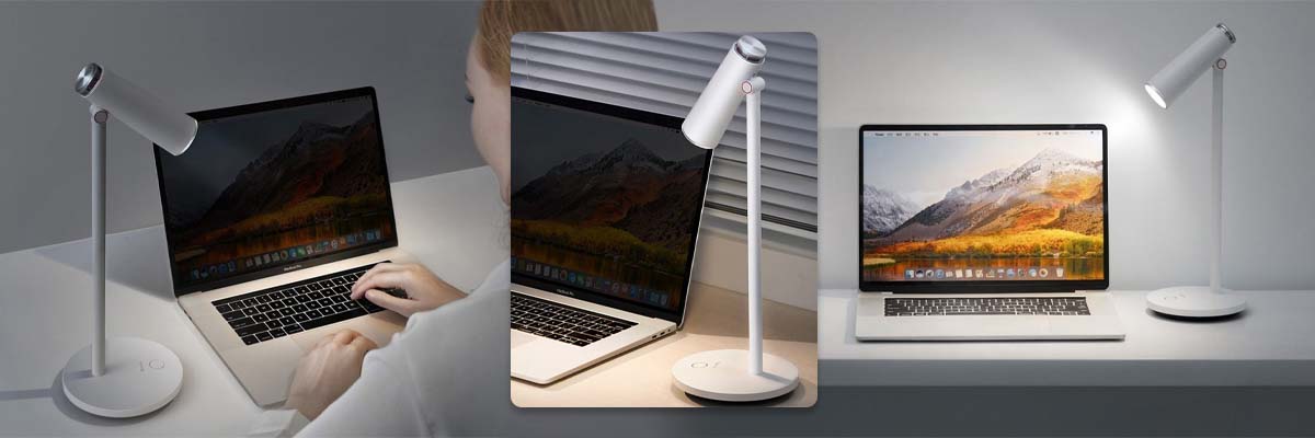 Bezprzewodowa lampa biurkowa Baseus I-Wok akumulatorowa Biała
