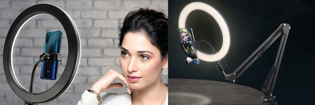 Lampa pierścieniowa LED ze statywem do makijażu Alogy