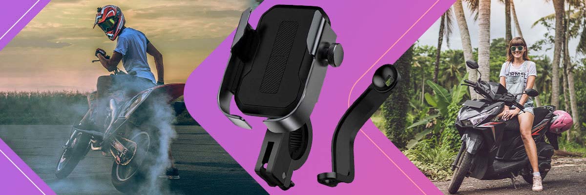 Uchwyt do telefonu Baseus Armor do motocyklu roweru hulajnogi skutera Srebrny