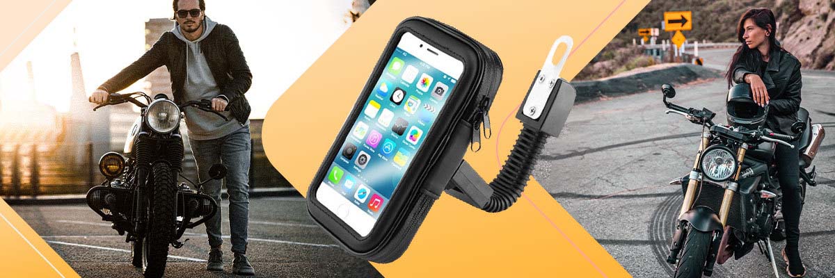 Uchwyt wodoodporny na motocykl rower skuter telefon XL czarny