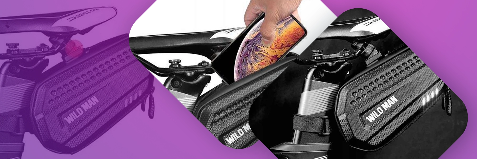 Etui torba sakwa na rower uchwyt rowerowy Wildman Bag ES7 1,2l Czarny