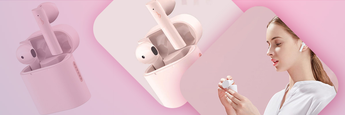 Słuchawki TWS Haylou Moripods (różowe)