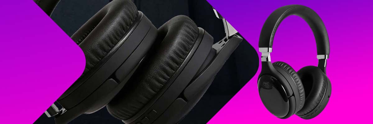 Słuchawki bezprzewodowe nauszne Alogy z mikrofonem ANC Bluetooth 5.0 Czarne