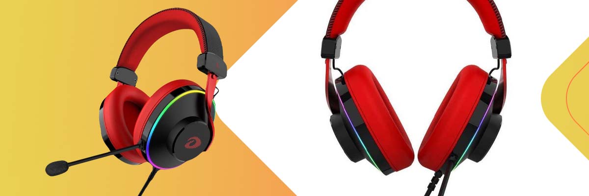 Słuchawki gamingowe Dareu EH745, RGB, 7.1 (czarno-czerwone)