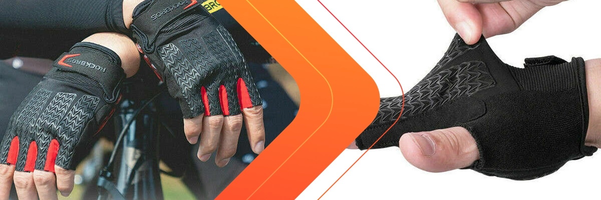 Rękawiczki rowerowe na rower bez palców M RockBros S169BR-M czarne