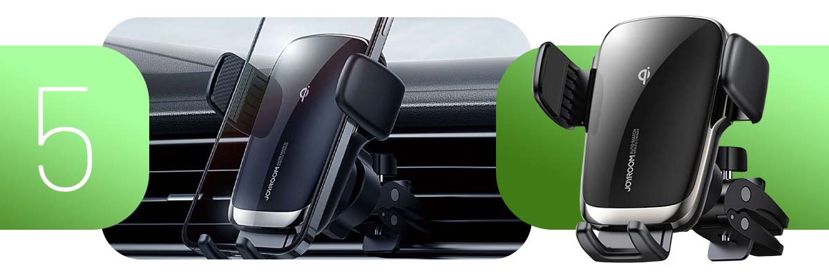 Automatyczny uchwyt samochodowy Joyroom JR-ZS248 z ładowarką Qi na kratkę 15W