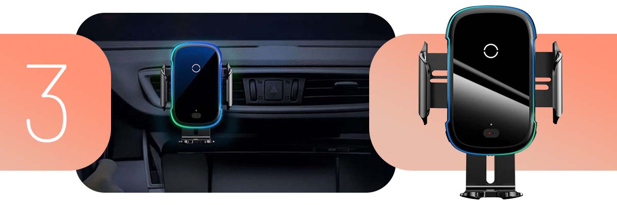 Uchwyt samochodowy Baseus z ładowarką indukcyjną Qi na szybę/kratkę Czarny