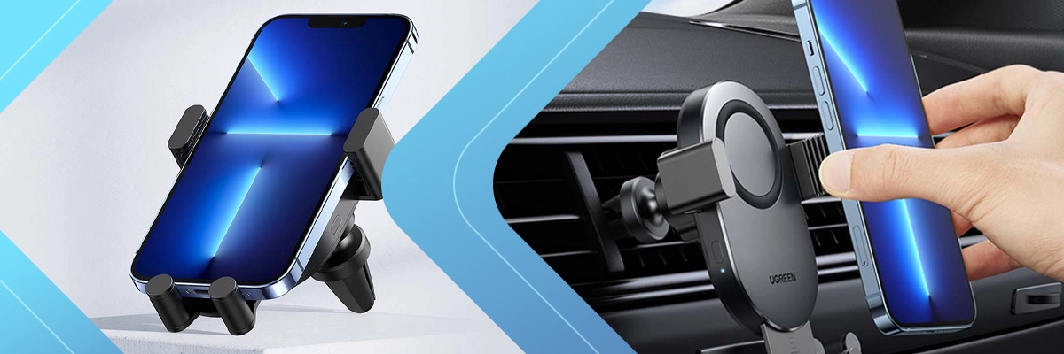 Uchwyt samochodowy do kratki wentylacyjnej z ładowaniem indukcyjnym UGREEN CD256 (srebrna)