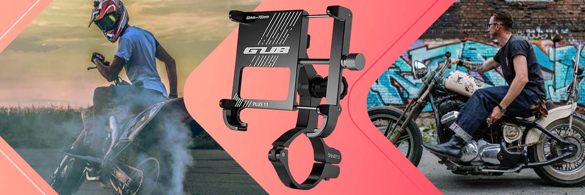 Uchwyt rowerowy motocyklowy GUB Plus 11 na telefon GPS aluminiowy Czarny
