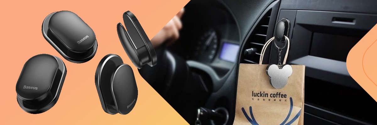 Uniwersalny wieszak x4 uchwyt samoprzylepny haczyk Baseus Czarny