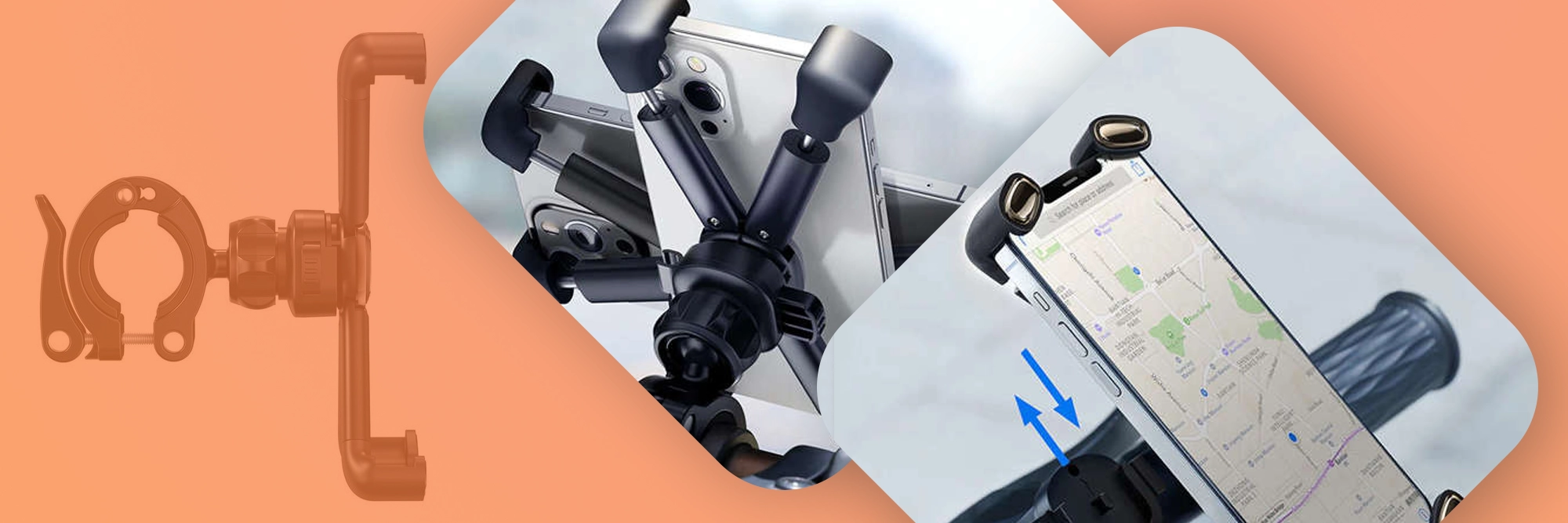 Uchwyt rowerowy na kierownicę Baseus Quick do telefonu smartfona na skuter motor czarny