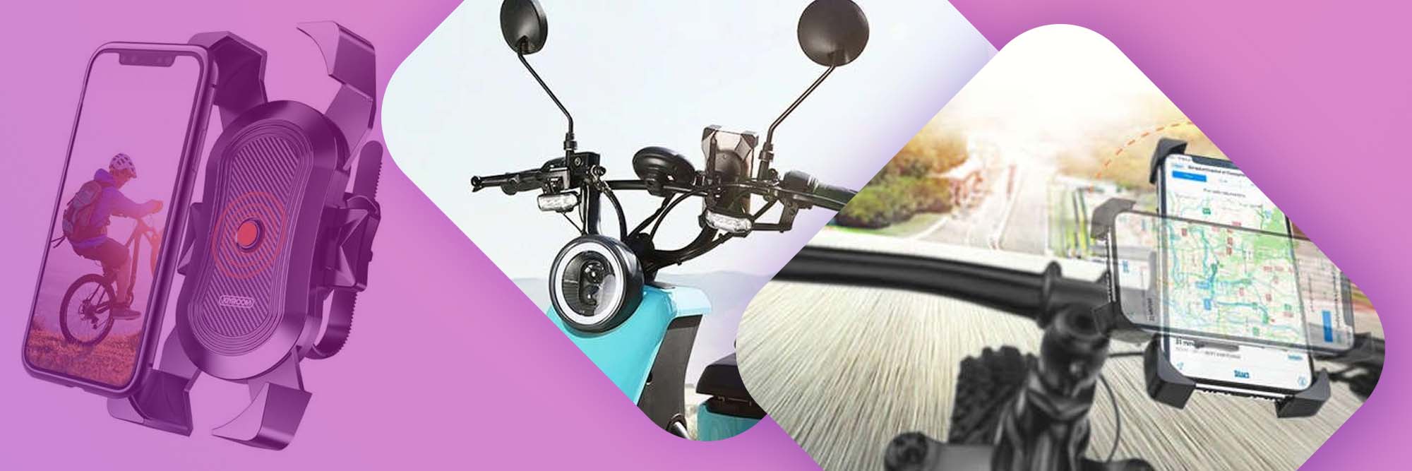 Uchwyt na telefon do hulajnogi roweru motocyklu Joyroom Czarny