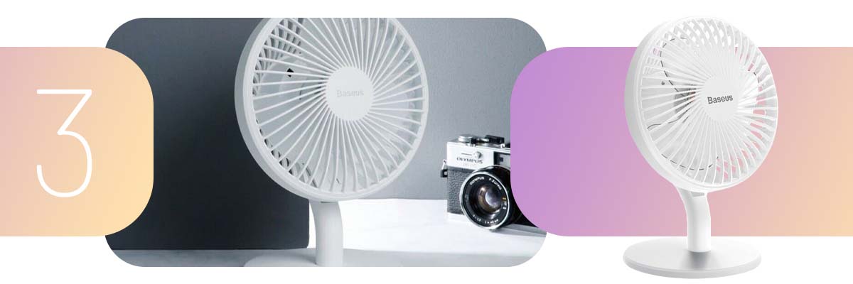 Baseus wiatrak wentylator Ocean na biurko micro USB 2000mAh White