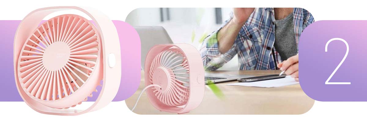 Przenośny wiatrak Alogy Natural wind 24 wentylator na biurko USB Różowy