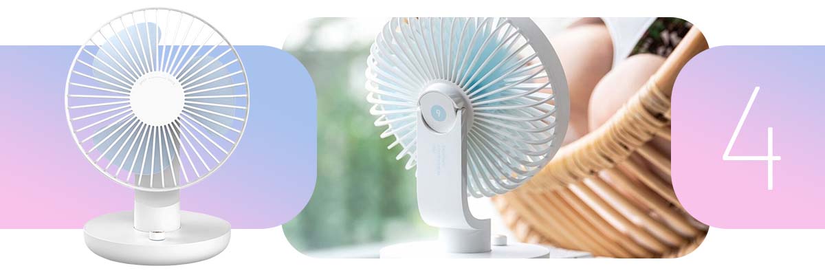 Wiatrak wentylator bezprzewodowy z akumulatorem 3000 mAh Alogy Ballet na biurko USB Biały