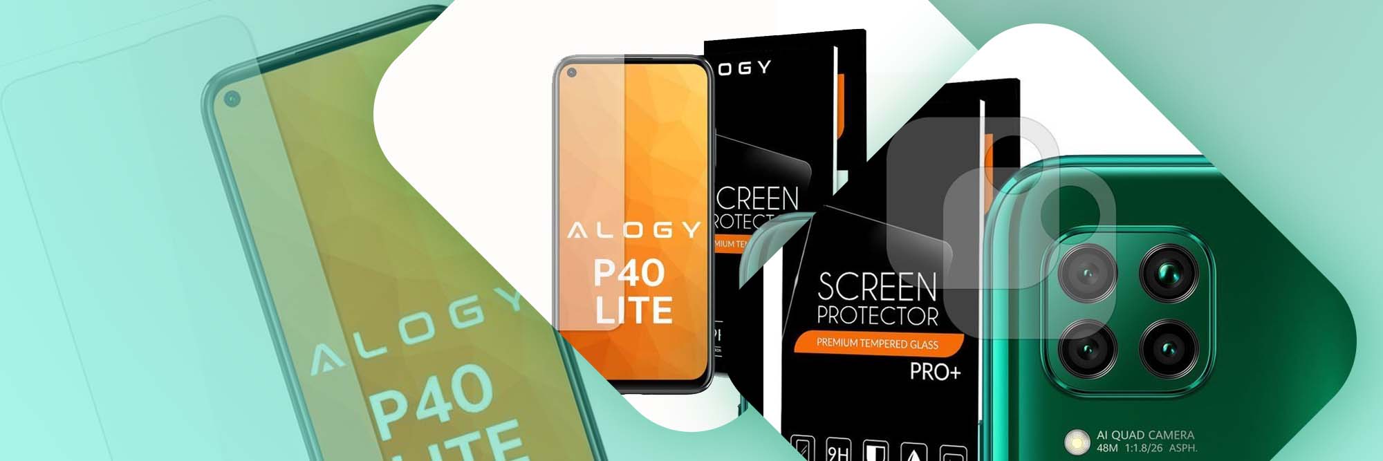 Szkło hartowane Alogy na ekran do Huawei P40 Lite + 2x Szkło Alogy na obiektyw