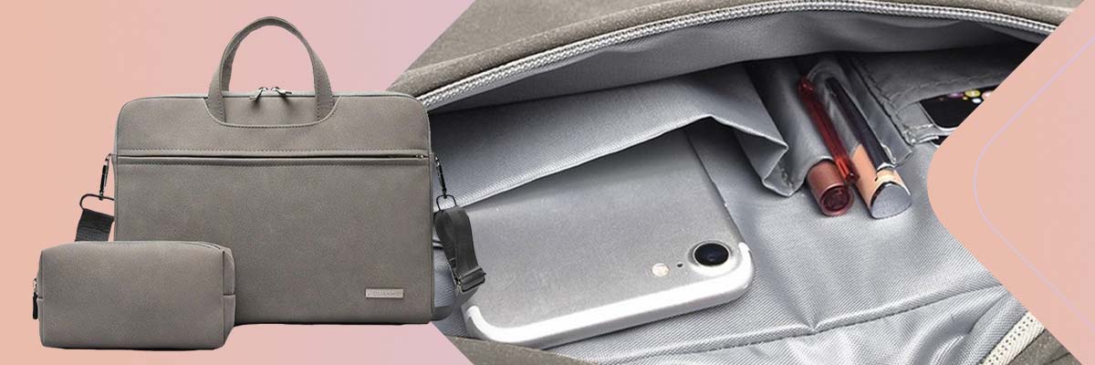 Etui pokrowiec JIQUANMEI torba do laptopa 15.6" MacBook Ciemno Szare