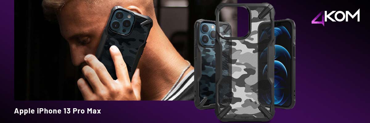 Etui obudowa Ringke Fusion X do Apple iPhone 13 Pro Max Camo Moro Black