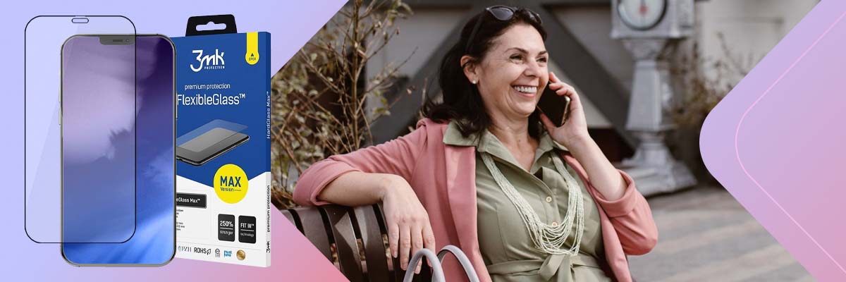 Szkło hybrydowe 3mk Flexible Glass Max 7H do iPhone 12 Mini 5.4 Black