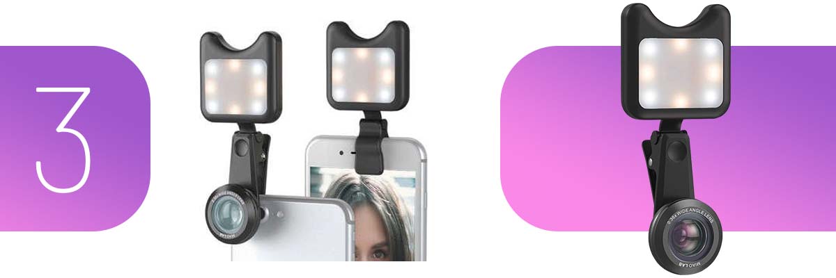 Apexel APL-3663FL Obiektyw 0.36X Wide Angle 15X Makro +Lampka LED black