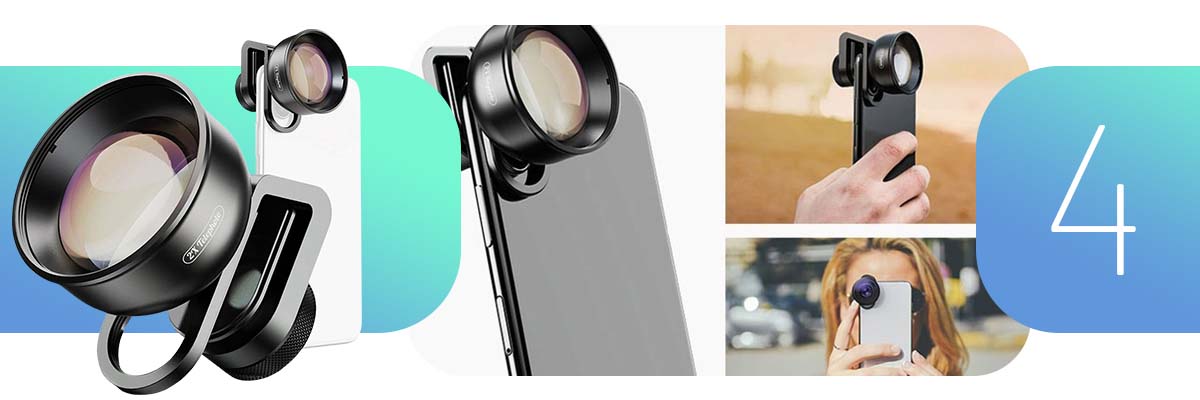 Apexel APL-HD5T Obiektyw Teleobiektyw do telefonu 2X zoom wielowarstwowy