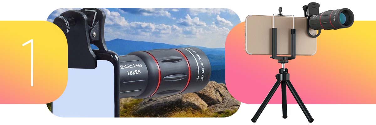 Apexel APL-T18ZJ Teleskopowy Obiektyw 18X zoom + Mini Statyw Tripod