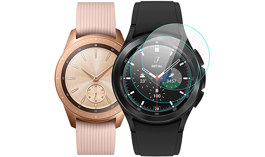 2x Alogy Display aus gehärtetem Glas für 9H Smartwatch für Samsung Galaxy Watch 4 Classic 42mm