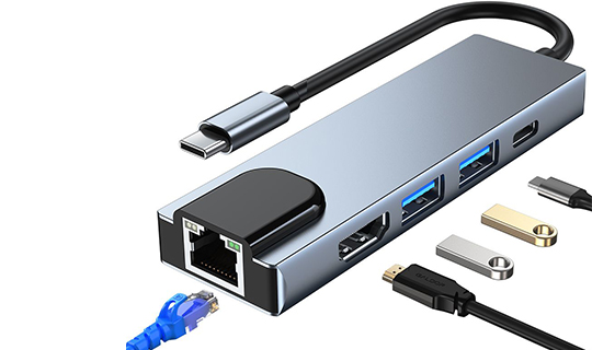 Hub Adapter USB V3-HUB 5w1 USB-C