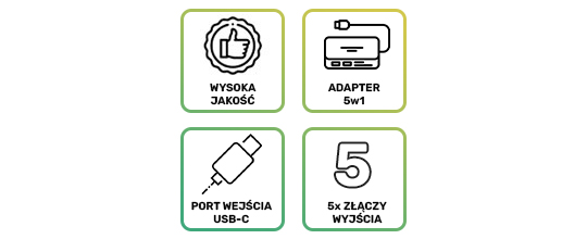 Hub Adapter USB V3-HUB 5w1 USB-C