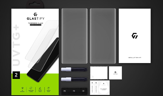 Glastify UVTG + 2er-Pack Panzerglas für Samsung Galaxy S22 Ultra