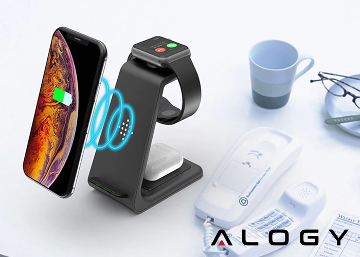 Qi Alogy 3in1 Induktionsladegerät Apple Watch iPhone Airpods