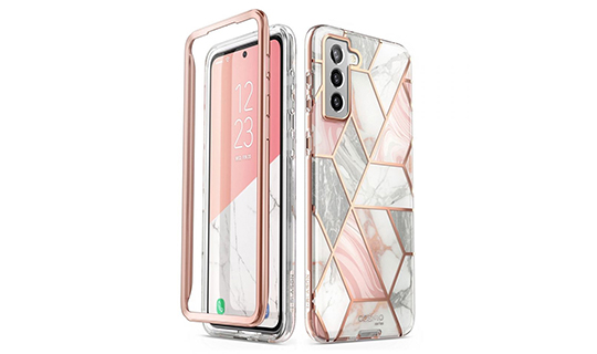 Etui Supcase Cosmo für Samsung Galaxy S21 Marmor Pink
