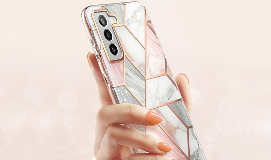 Etui Supcase Cosmo für Samsung Galaxy S21 Marmor Pink