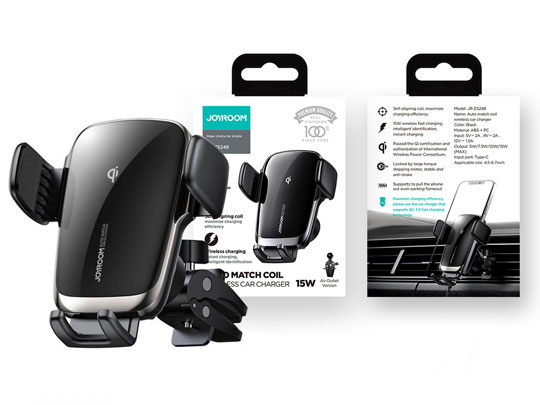 Uchwyt samochodowy z ładowarką indukcyjną QI JR-ZS219 na kratkę 15W 