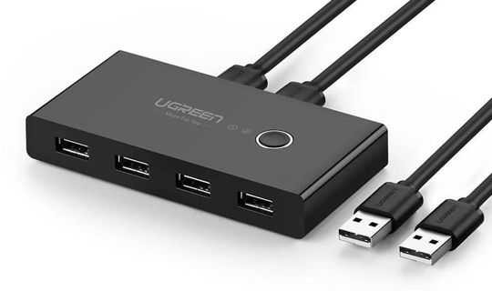 Umschaltbox UGreen HUB KVM USB 2x4 USB 2.0