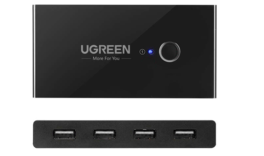 Switch przełącznik box UGreen HUB KVM USB 2x4 USB 2.0