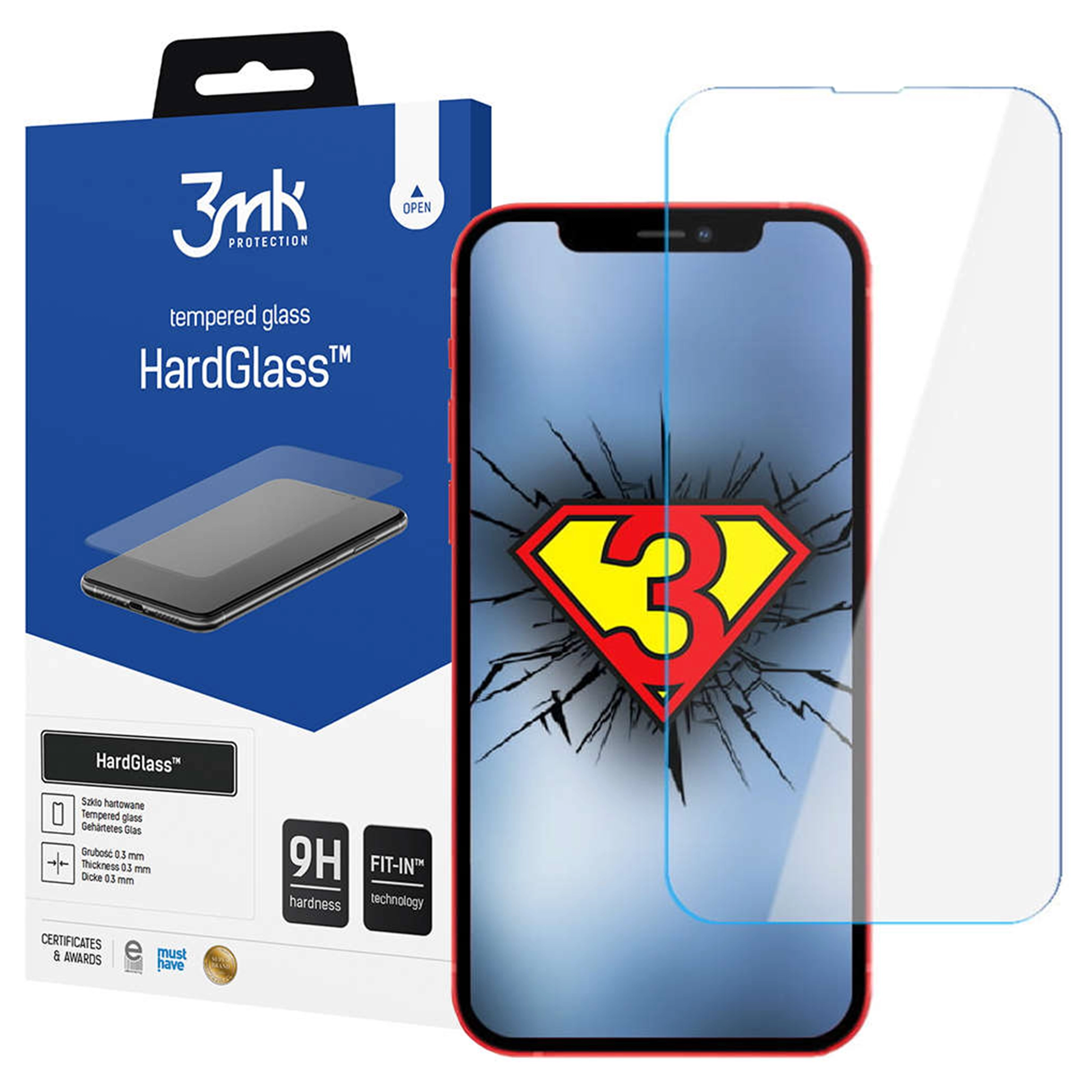 Szkło hartowane 3mk HardGlass 9H do Apple iPhone 13/ 13 Pro