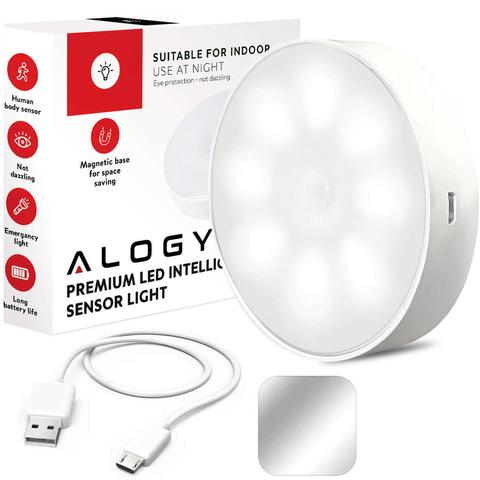 Lampe LED-Bewegungssensor Dämmerung Nachtlampe Alogy Sensor Light Kabellose Möbelbeleuchtung Weißes Licht 6000k