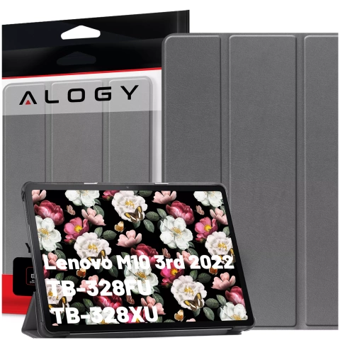 Tablet-Hülle für Lenovo Tab M10 3gen 3 GEN 10.1 2022 TB328FU TB328XU Gehäuse Case Alogy Book Cover Grau