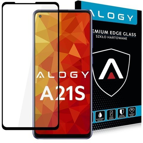 Glass Alogy Full Glue Hülle freundlich für Samsung Galaxy A21S schwarz