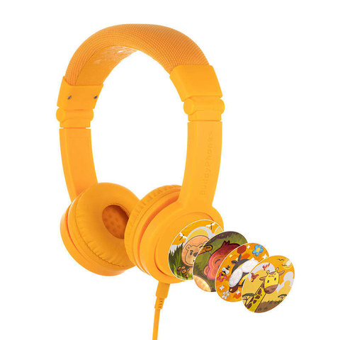 BuddyPhones Explore Plus kabelgebundene Kopfhörer für Kinder (gelb)