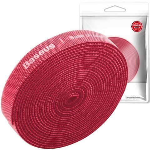 Baseus Klettband-Organizer Circle Velcro Strap 3m Rot