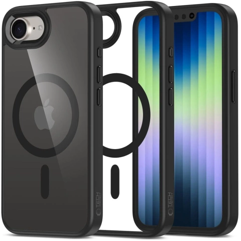 Etui für iPhone 16e Tech-Protect MagMat MagSafe Schwarz/Klar