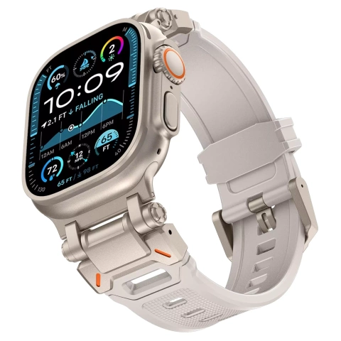 Alogy Luxus-Metall-TPU-Armband für Apple Watch 42/44/45/49 mm, Beige