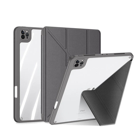 Dux Ducis Magi Case für iPad Pro 12.9 '' 2021/2020/2018 Smart Cover Case mit Ständer und Aufbewahrung für Apple Pencil Grau