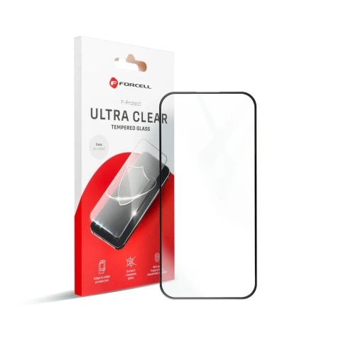 Panzerglas für iPhone 15 Plus Forcell Ultra Clear Glass schwarz 9H