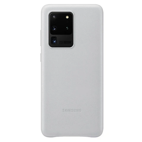 Samsung Hülle EF-VG988LS für Samsung Galaxy S20 Ultra G988 hellgrau/hellgrau Lederhülle