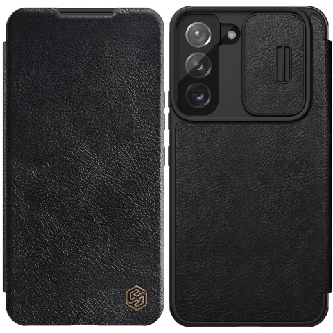Nillkin Qin Leather Pro Case Case für Samsung Galaxy S22 Kameraschutz Holster Cover Flip Cover Schwarz