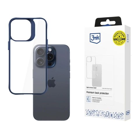 Etui für Apple iPhone 15 Pro 3mk Satin Armor Case Blau