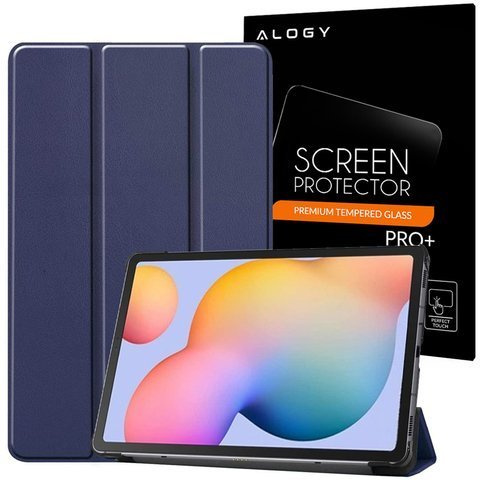 Alogy Book Cover Hülle für Samsung Galaxy Tab S6 Lite 10.4 P610 / P615 Marineblaues Glas
